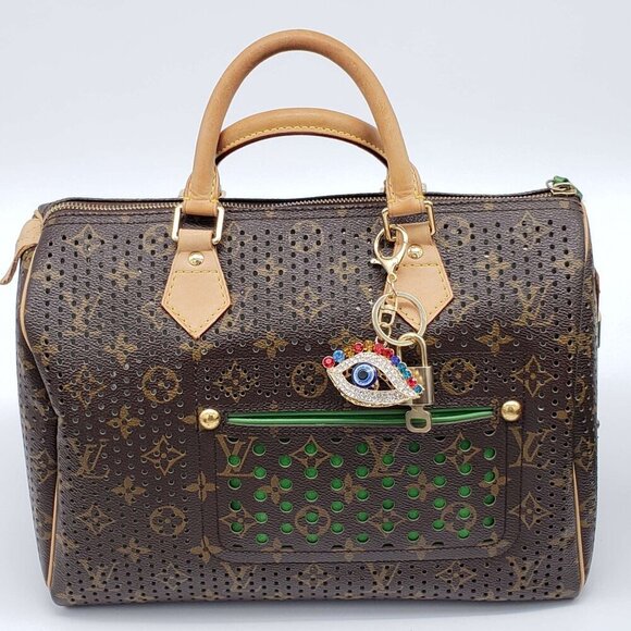 100% Auth Louis Vuitton Lock & Key with unbranded Bagcharm, Keycharm, Keychain - Picture 1 of 7